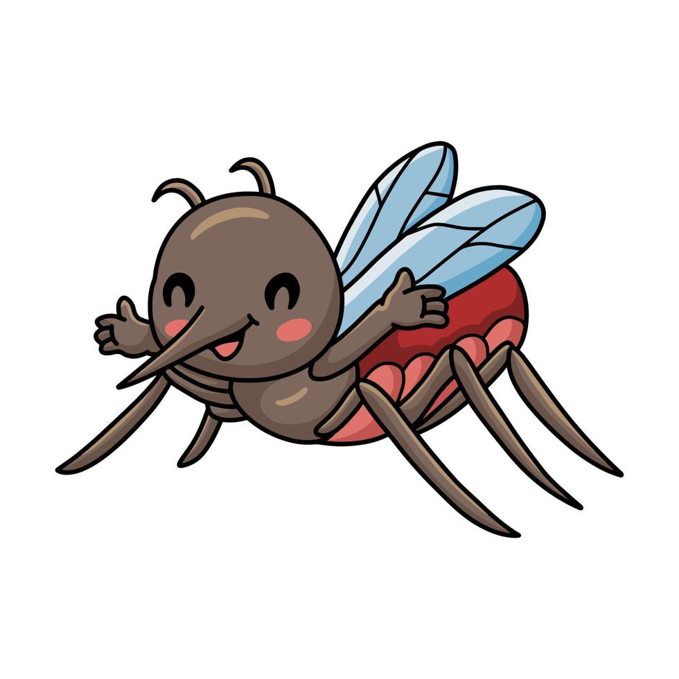 Cute little mosquito cartoon posing 12943997 Vector Art at Vecteezy