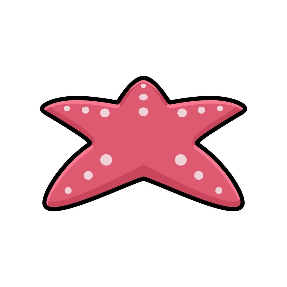 Cute pink starfish cartoon design vector