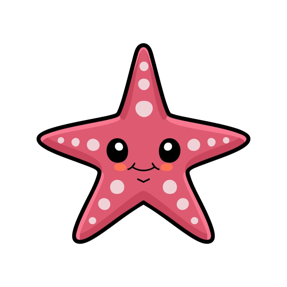 Cute pink starfish cartoon design vector