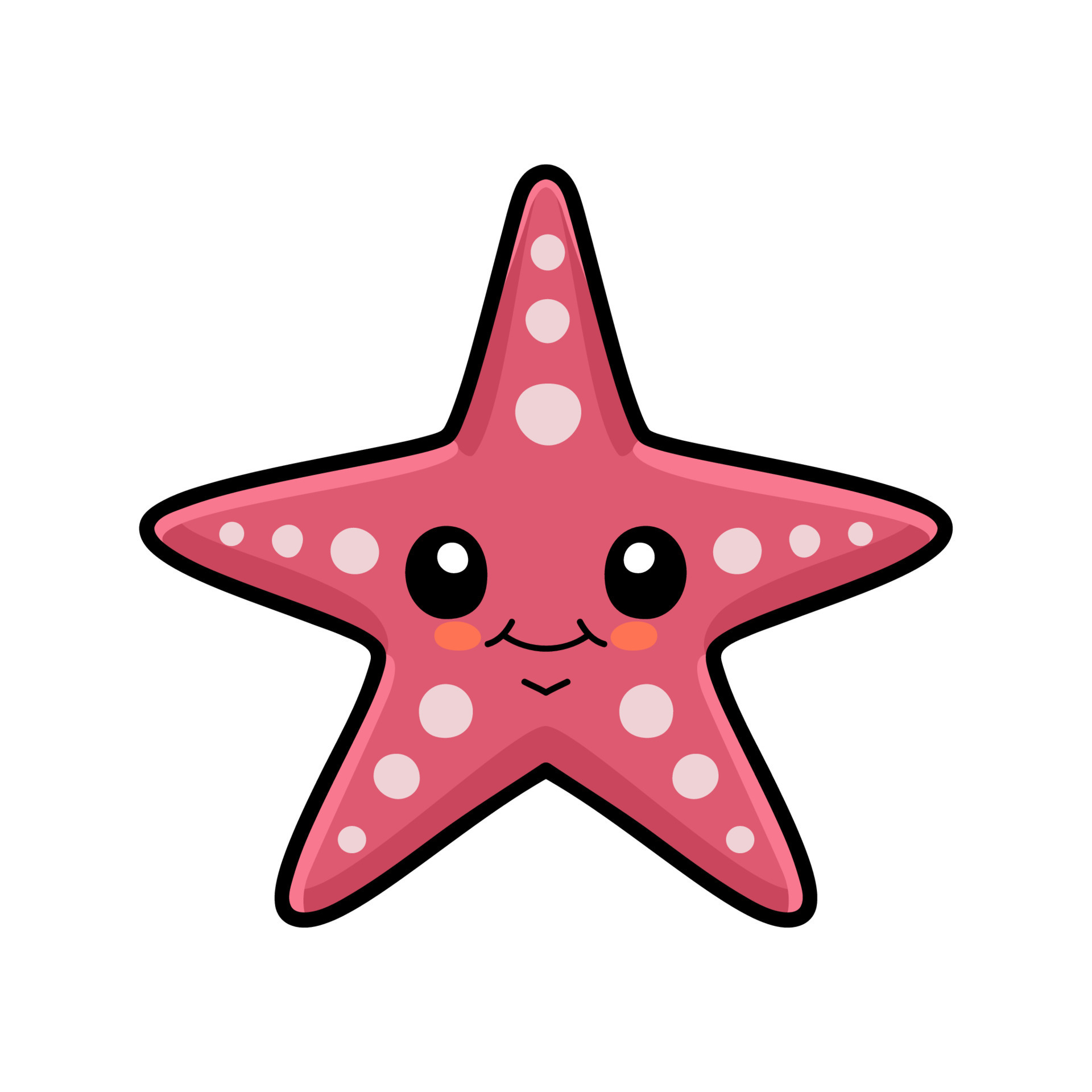 Cute pink starfish cartoon design 12944004 Vector Art at Vecteezy