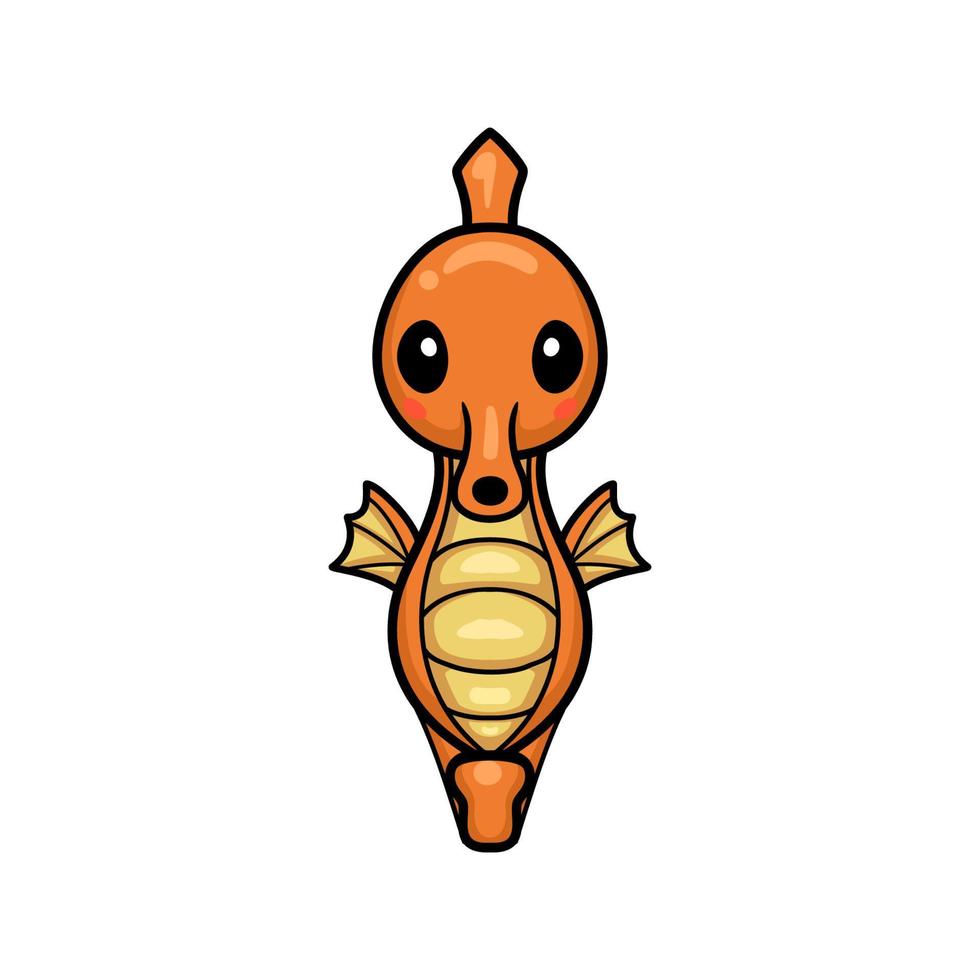 lindo diseño de dibujos animados de caballito de mar amarillo vector