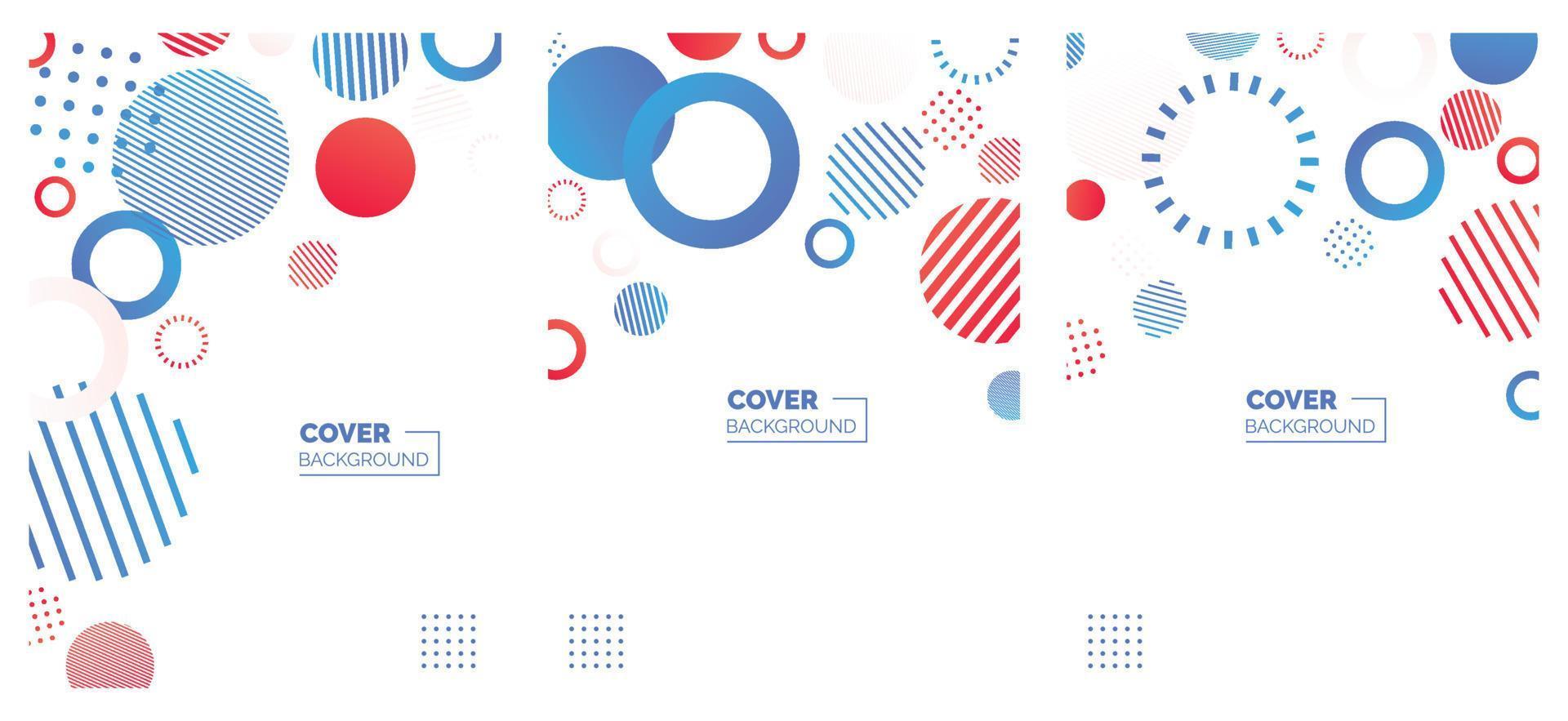 Covers templates set with bauhaus. memphis and hipster style graphic geometric elements. Applicable for placards. brochures. posters. covers and banners. Vector illustrations
