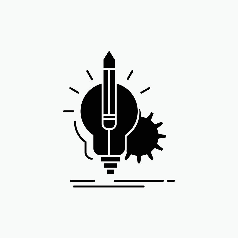 Idea. insight. key. lamp. lightbulb Glyph Icon. Vector isolated illustration