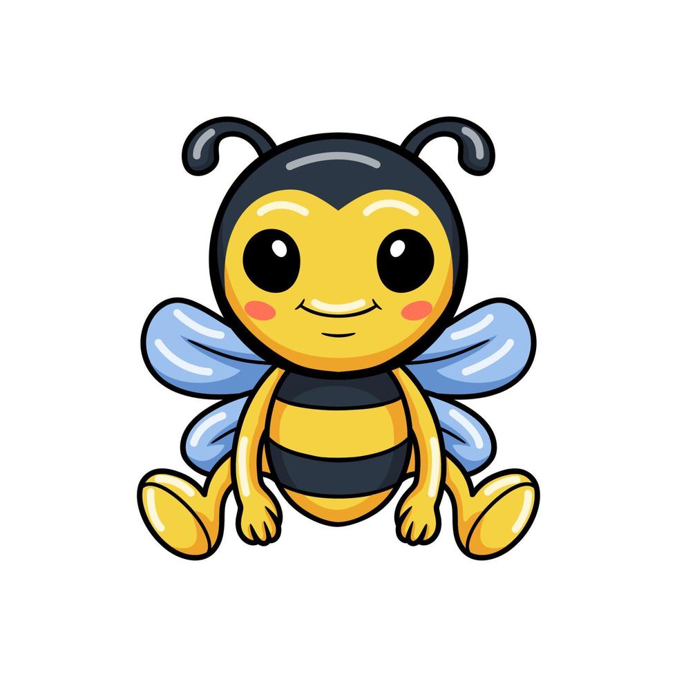 Cute little bee cartoon flying vector