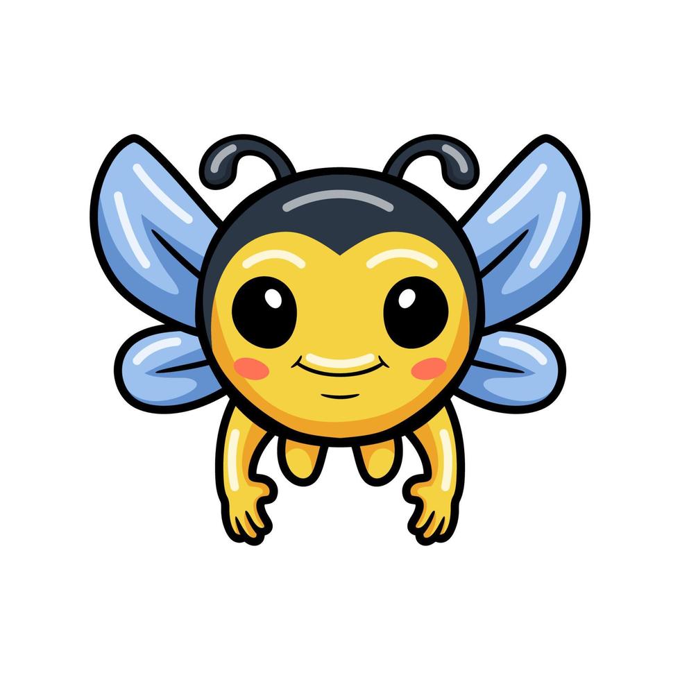 Cute little bee cartoon flying vector