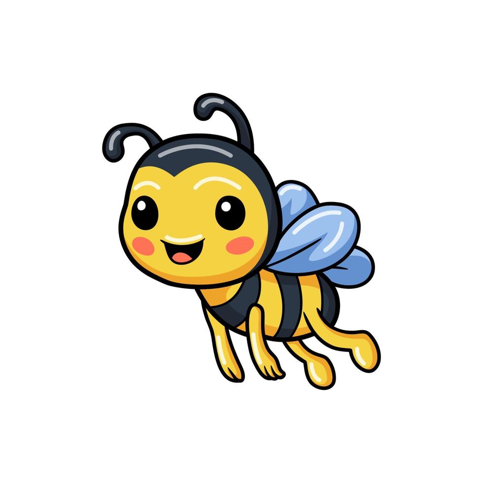 Cute little bee cartoon flying vector