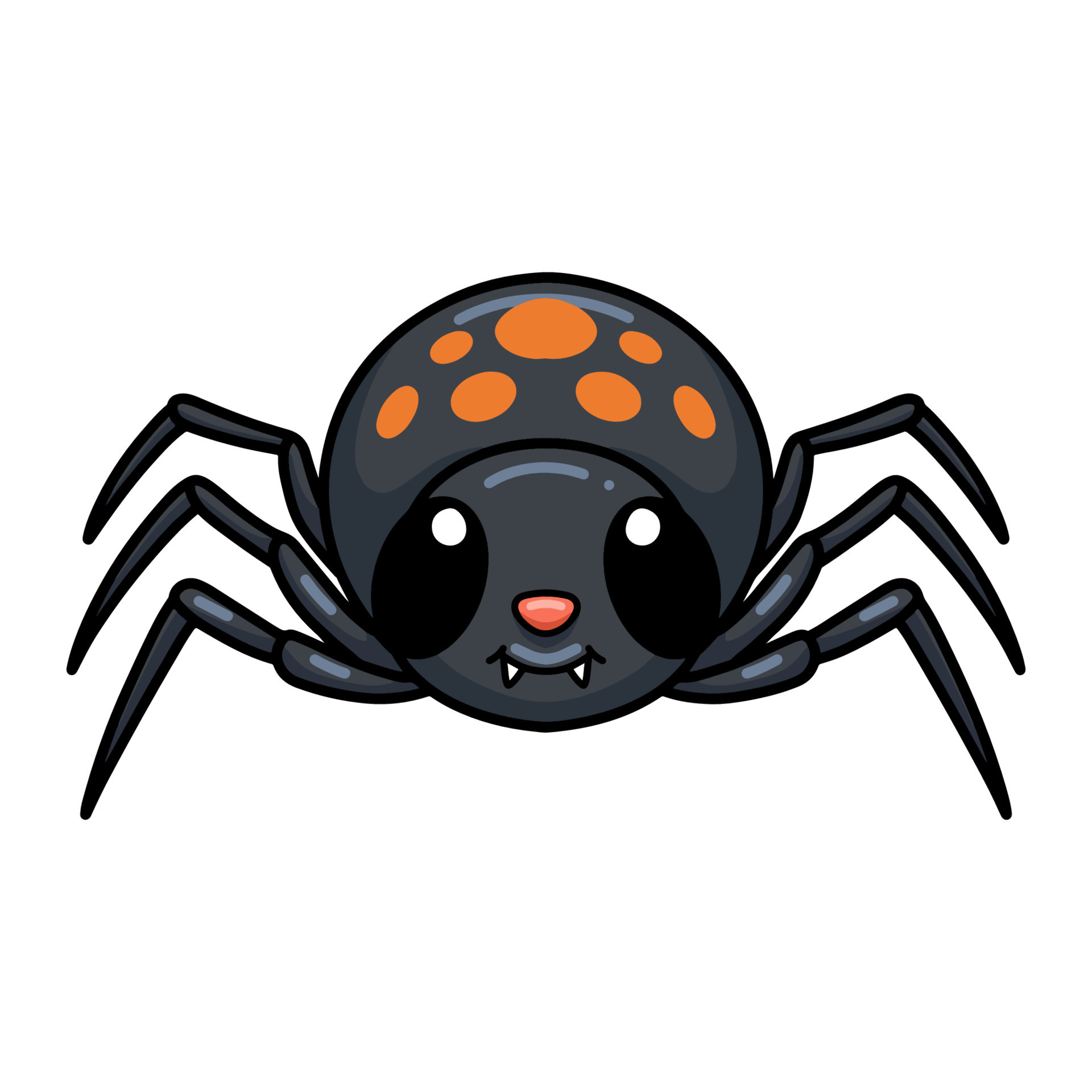 Cute little black spider cartoon 12944104 Vector Art at Vecteezy