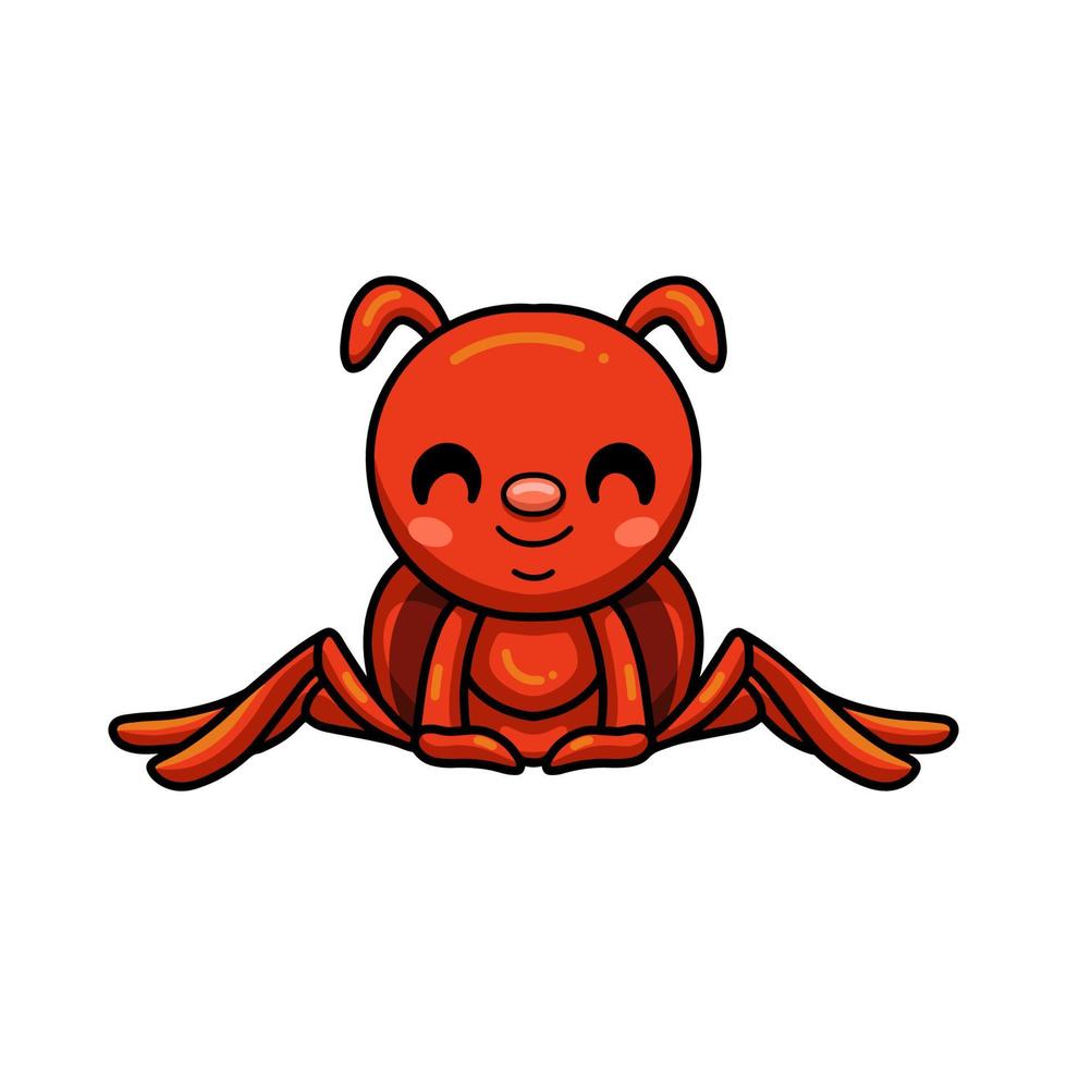 Cute little red ant cartoon vector