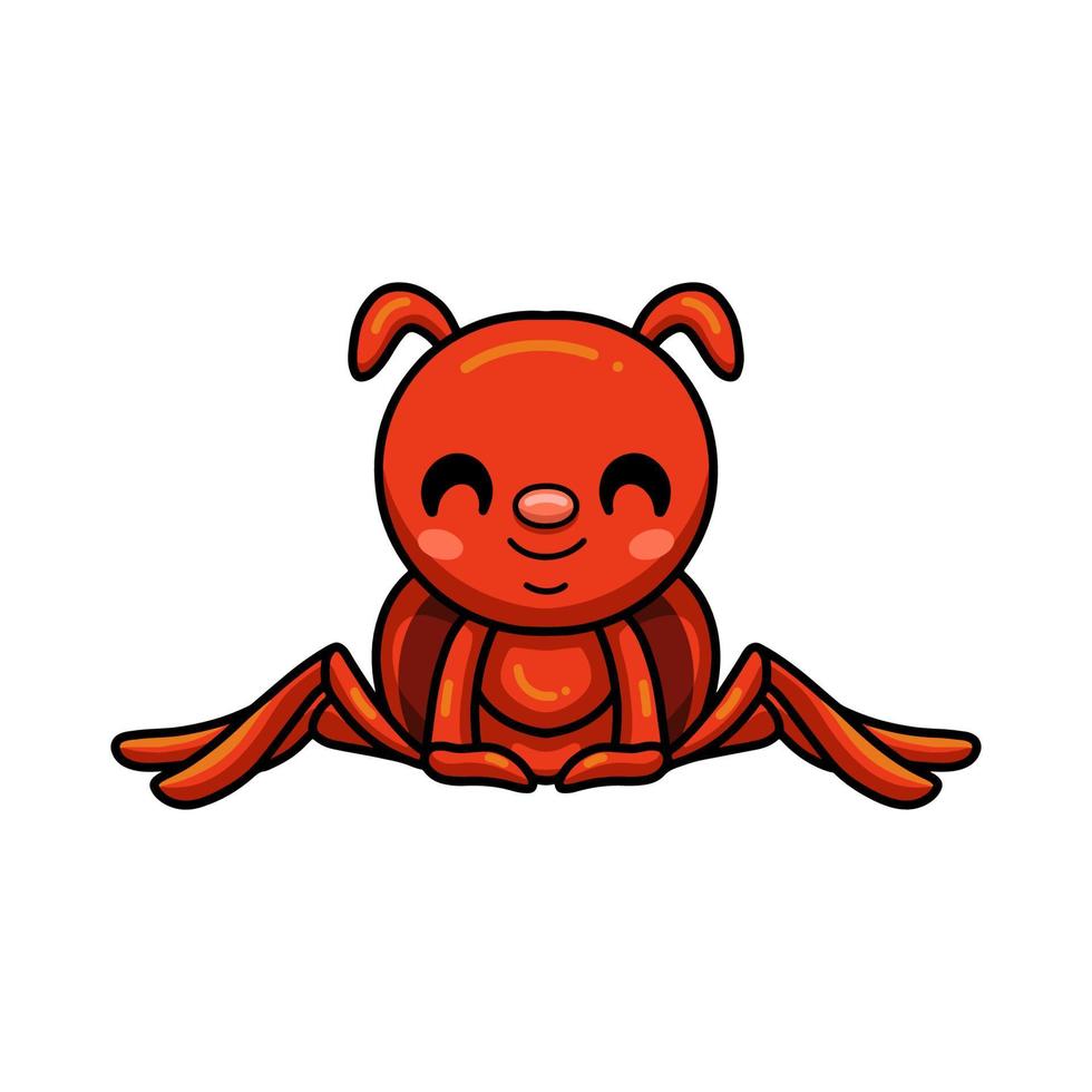 Cute little red ant cartoon vector