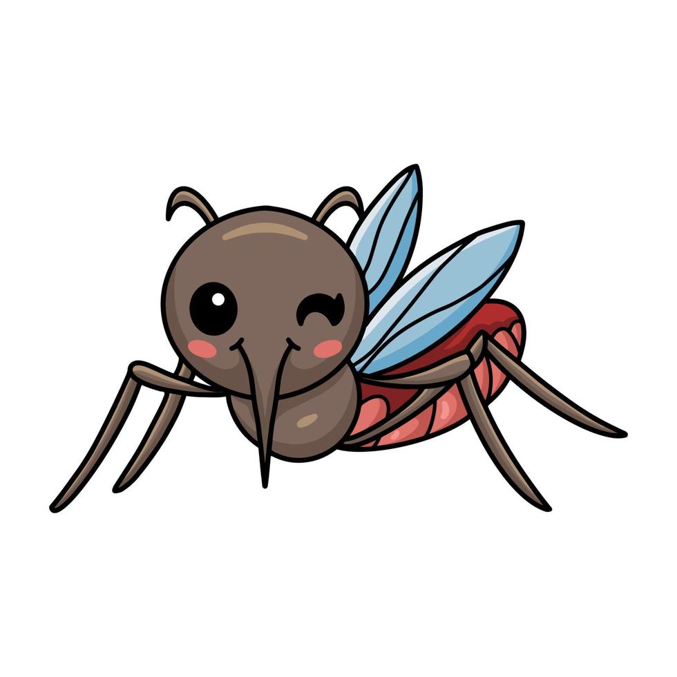 Cute little mosquito cartoon design vector