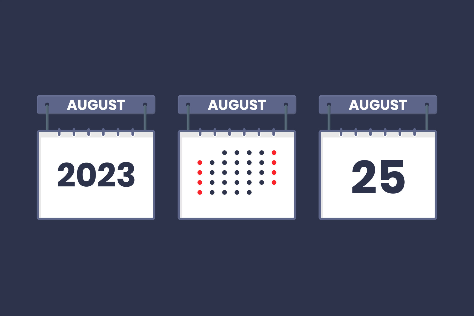 2023 calendar design August 25 icon. 25th August calendar schedule, appointment, important date