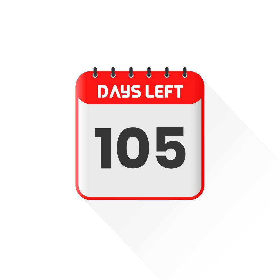 Countdown icon 105 Days Left for sales promotion. Promotional sales banner 105 days left to go vector