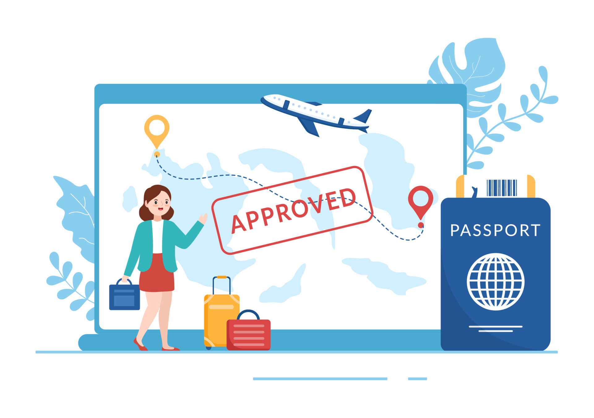 Immigration Template Hand Drawn Cartoon Flat Illustration of Document
