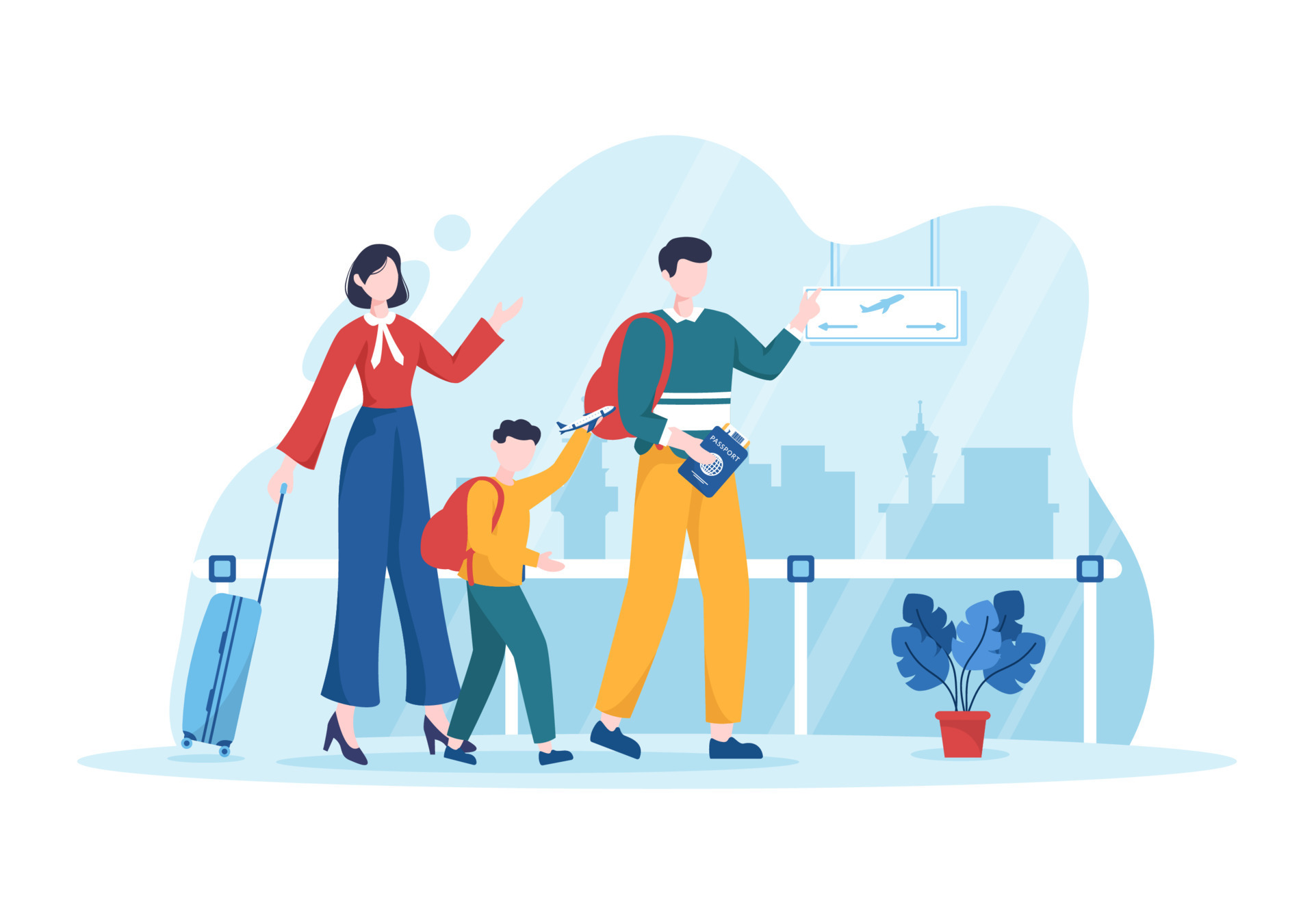 Immigration Template Hand Drawn Cartoon Flat Illustration of Document