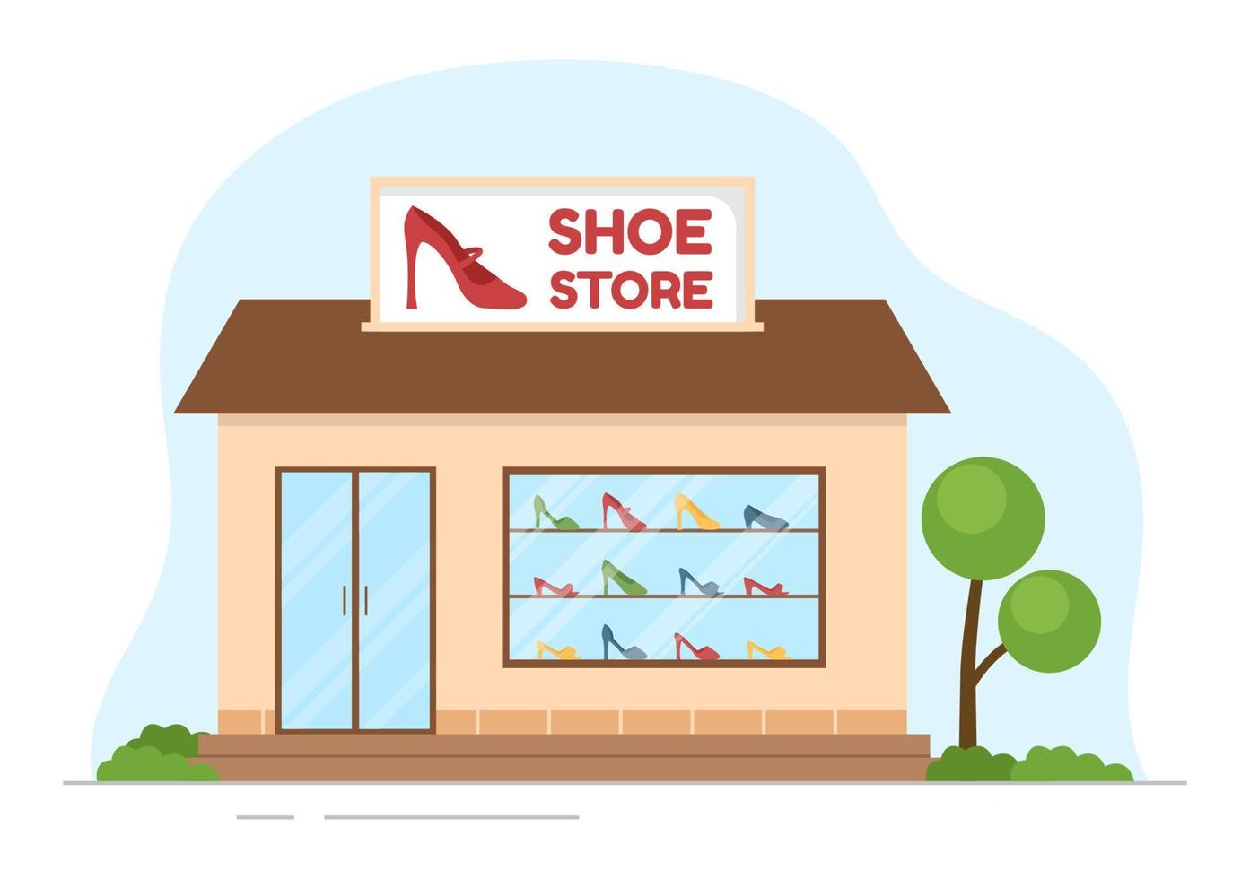 Shoe Store with New Collection Men or Women Various Models or Colors of Sneakers and High Heels in Flat Cartoon Hand Drawn Templates Illustration vector