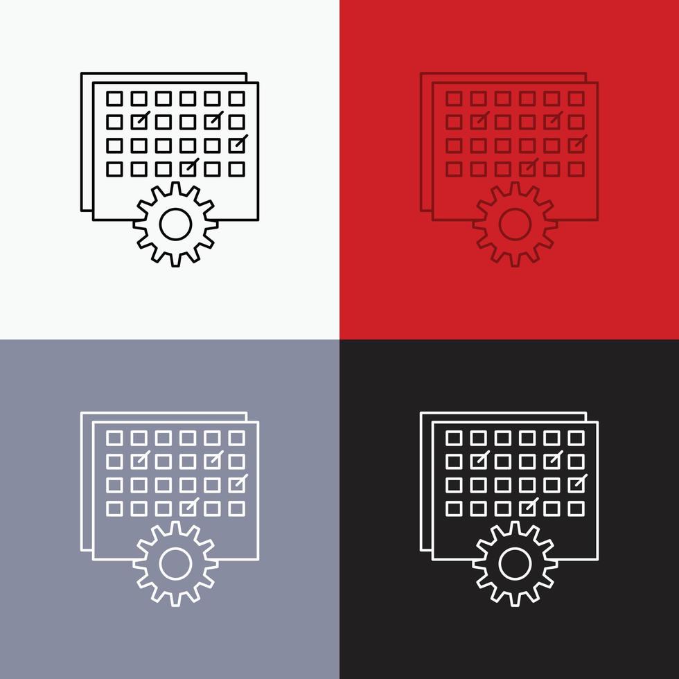 Event. management. processing. schedule. timing Icon Over Various ...