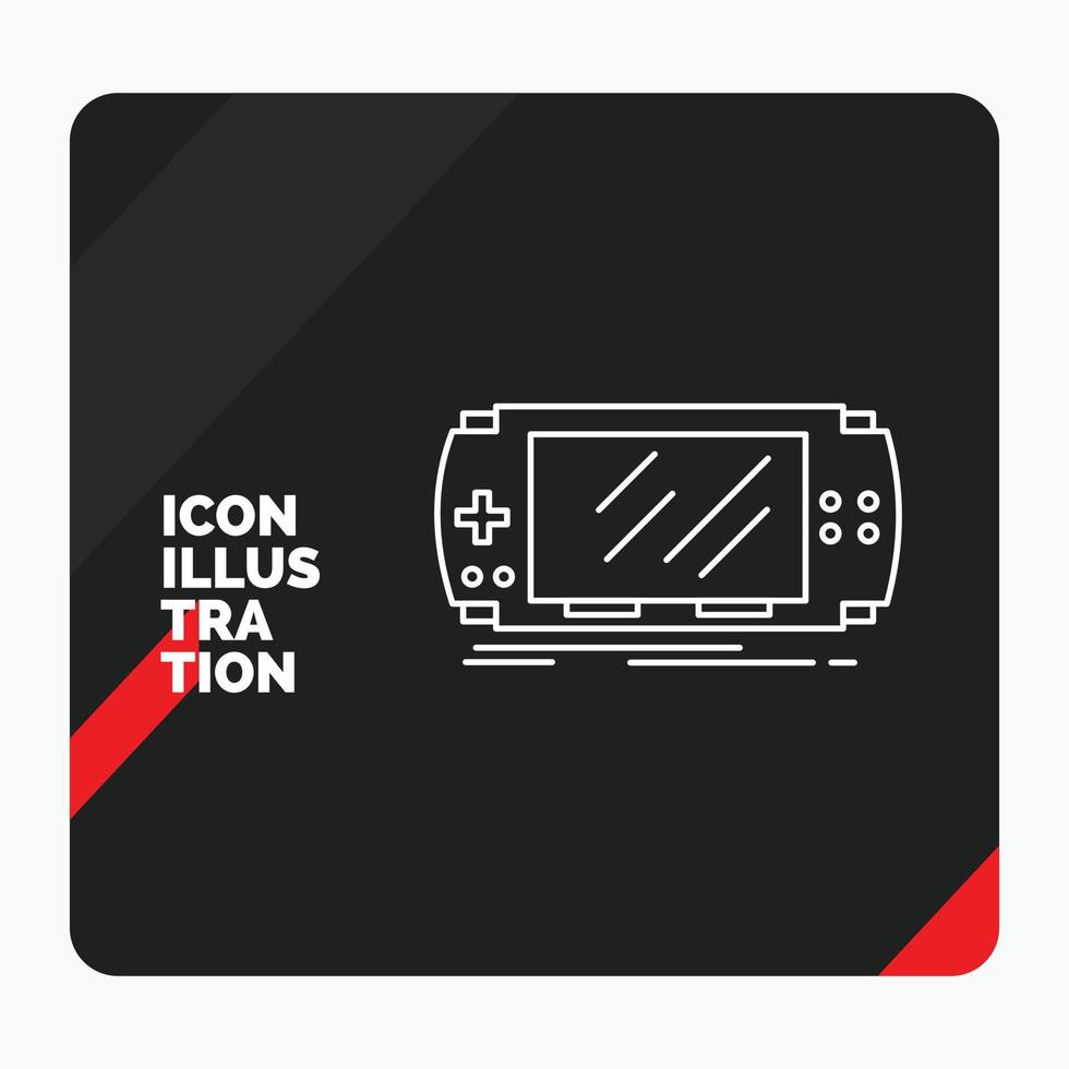 Red and Black Creative presentation Background for Console. device. game. gaming. psp Line Icon vector