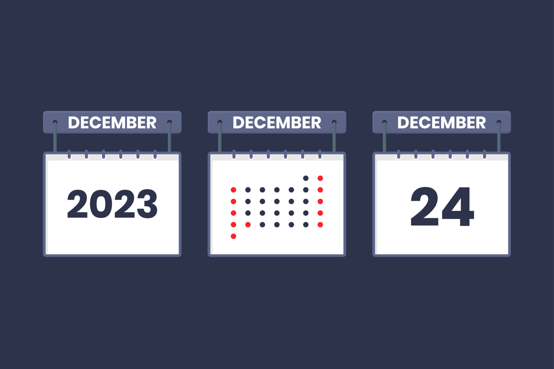 2023 calendar design December 24 icon. 24th December calendar schedule, appointment, important