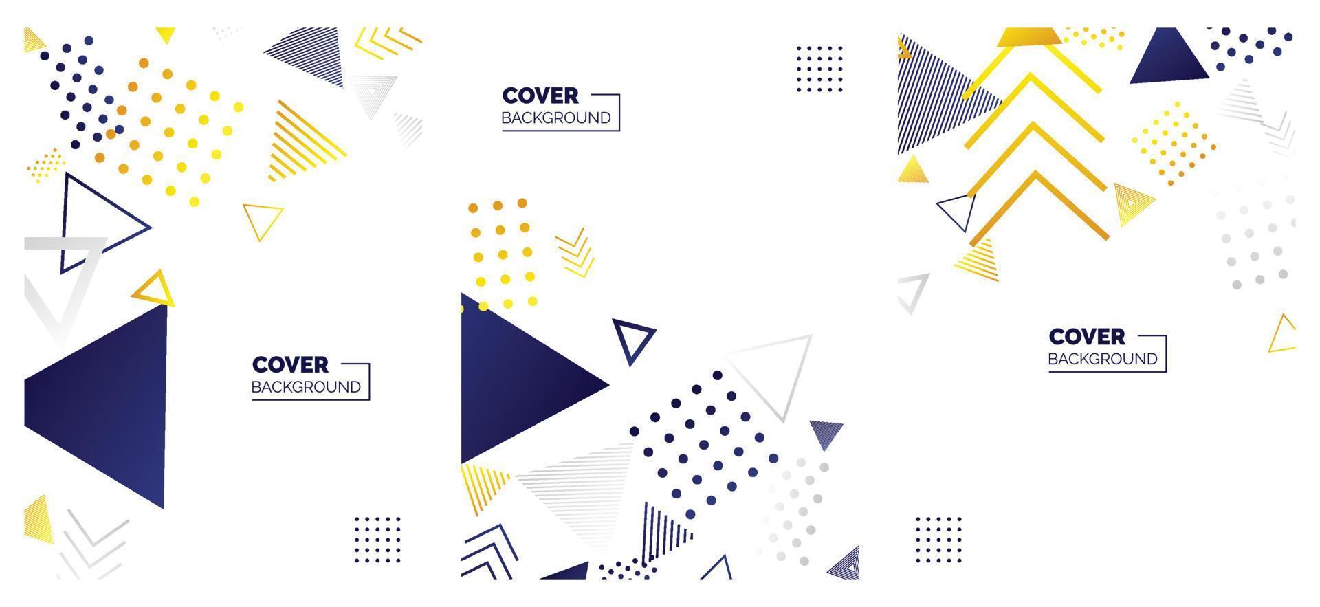 Placard templates set with abstract shapes. 80s memphis geometric style flat and line design elements. Retro art for a4 covers. banners. flyers and posters. Eps10 vector illustrations