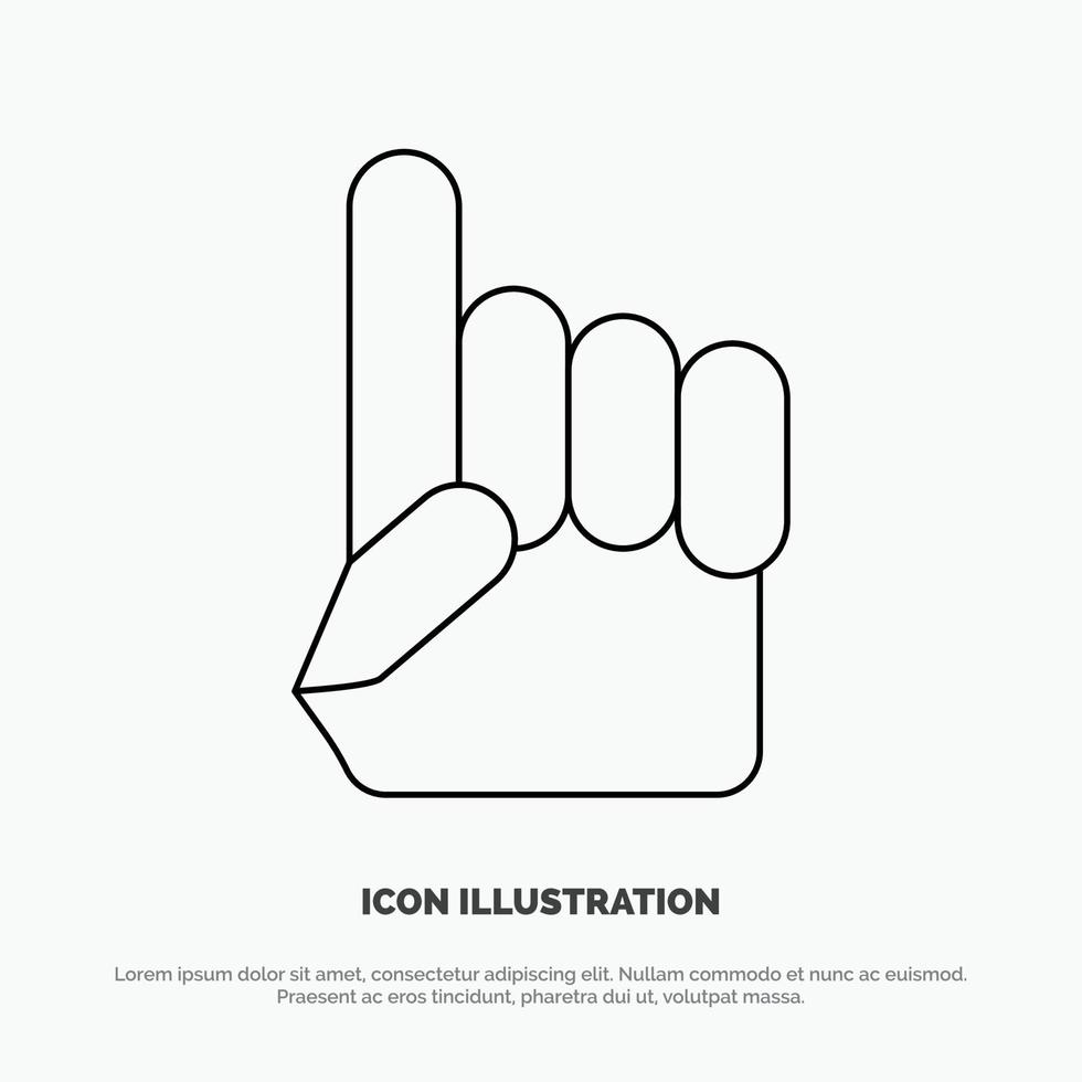 Foam Hand Hand Usa American Line Icon Vector