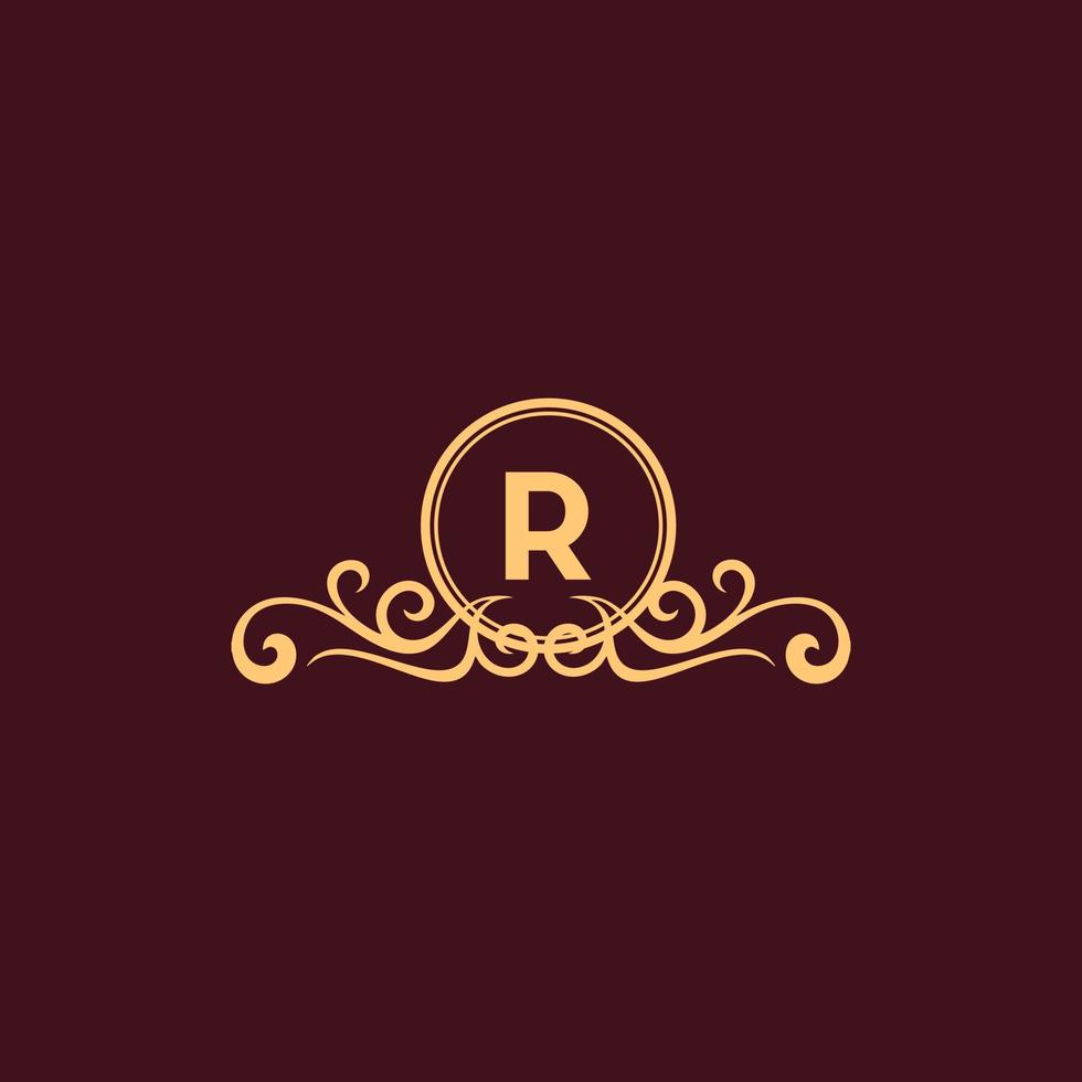 LETTER R ORNAMENT LUXURY MONOGRAM LOGO vector