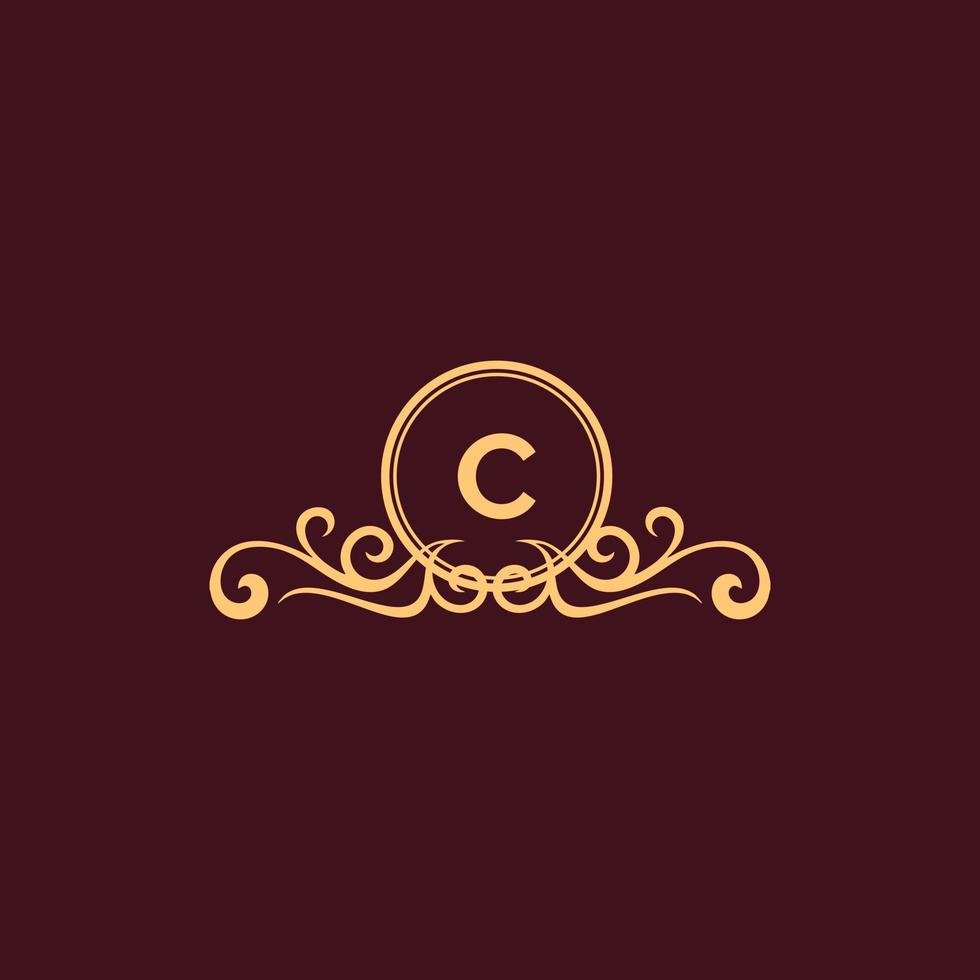 LETTER C ORNAMENT LUXURY MONOGRAM LOGO vector