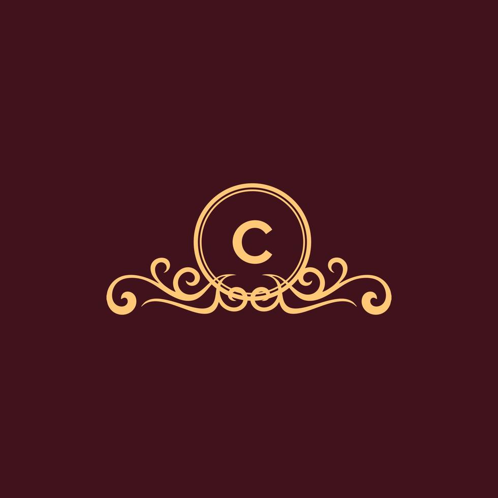 LETTER C ORNAMENT LUXURY MONOGRAM LOGO vector