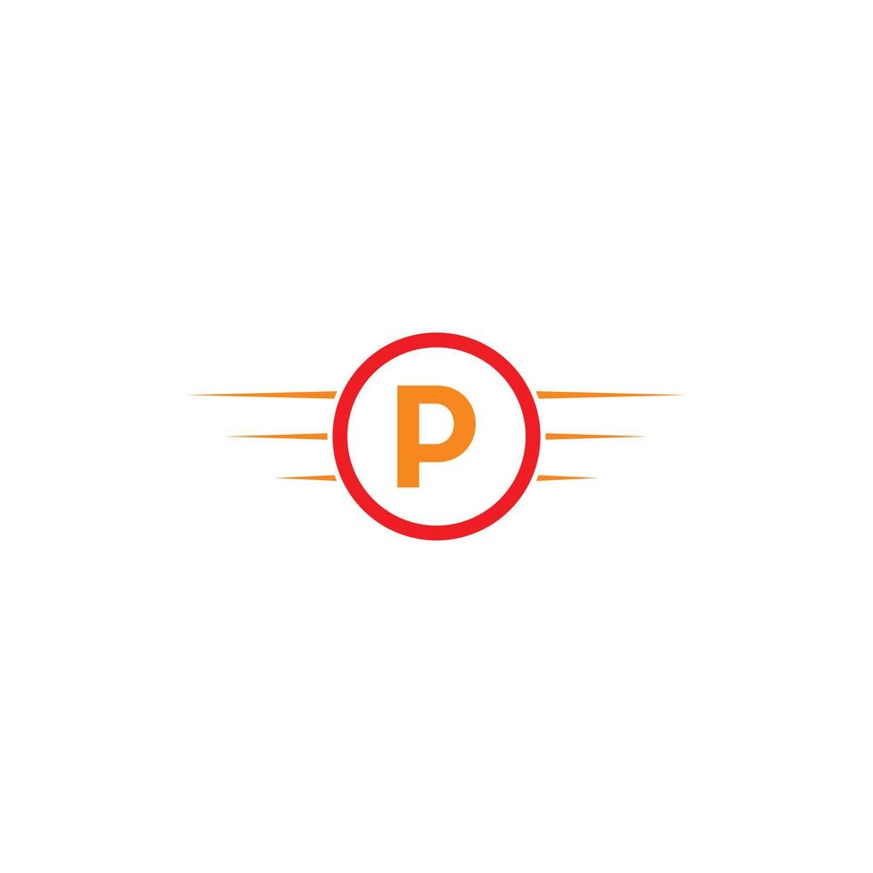 LETTER P SPEED SIMPLE MODERN LOGO vector