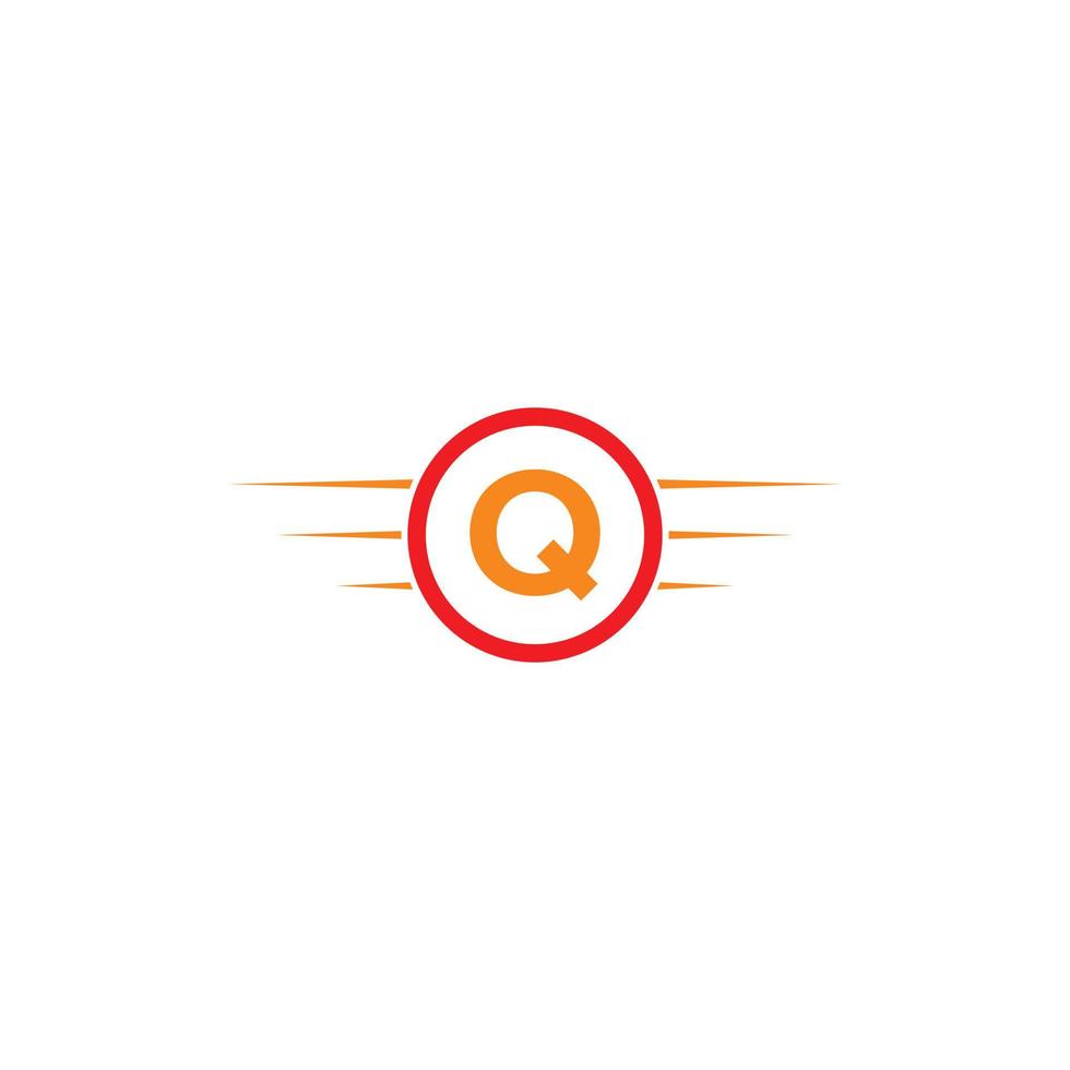 LETTER Q SPEED SIMPLE MODERN LOGO vector