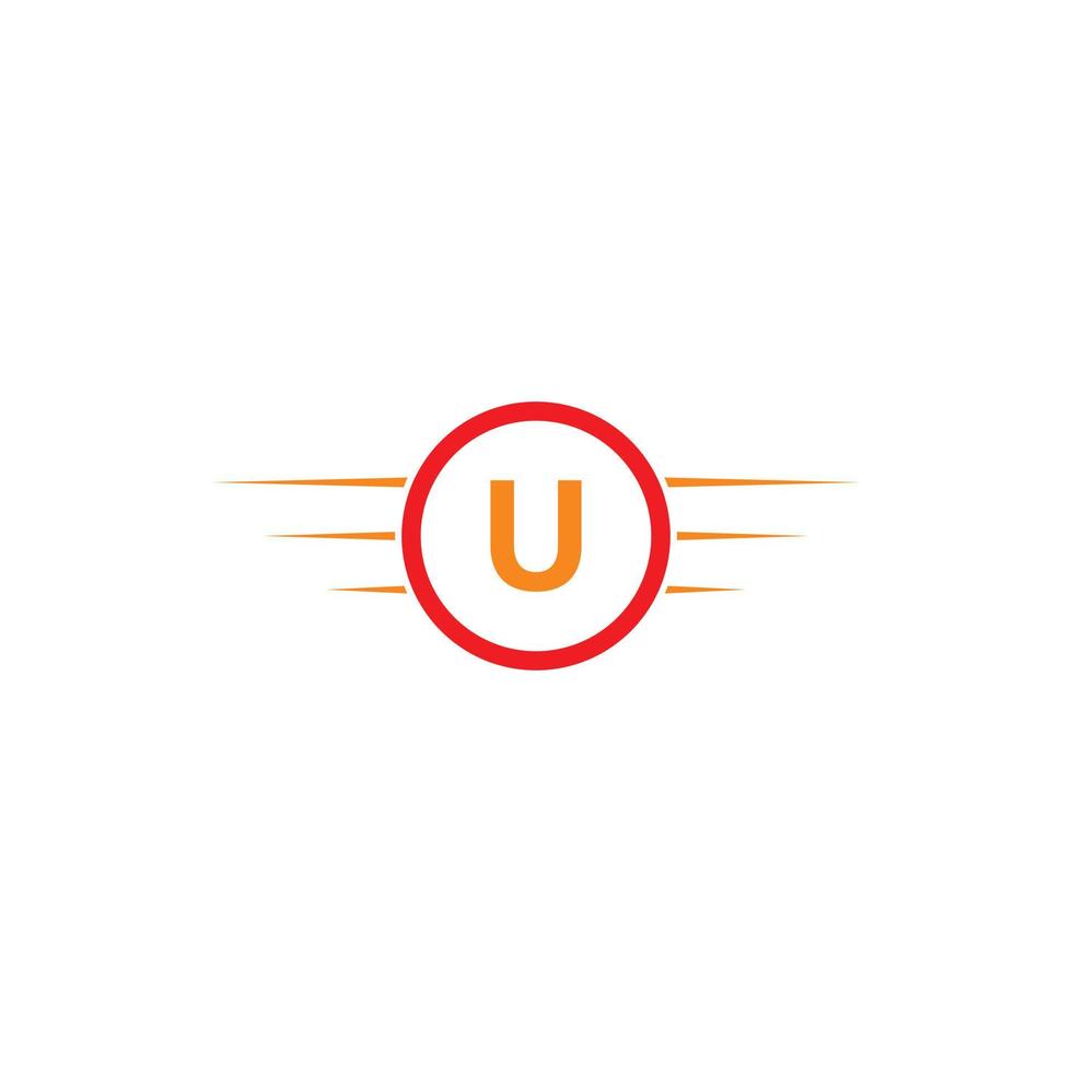 LETTER U SPEED SIMPLE MODERN LOGO vector