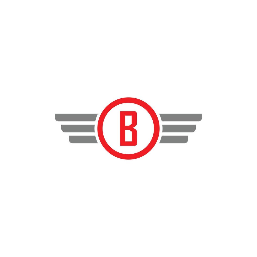 logotipo de empresa moderna con alas de letra b vector