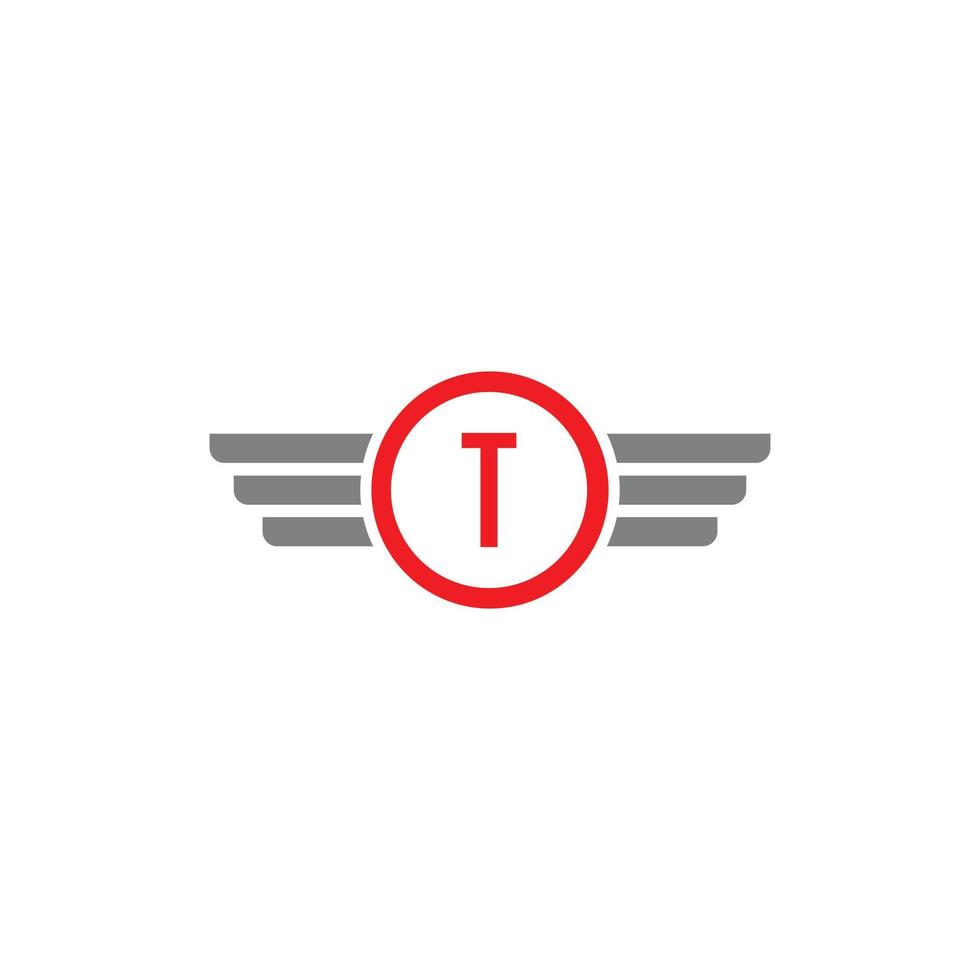 LETTER T WINGED MODERN BUSINESS LOGO vector