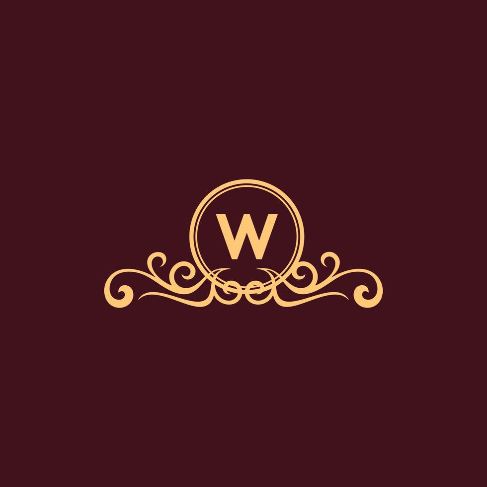 LETTER W ORNAMENT LUXURY MONOGRAM LOGO vector