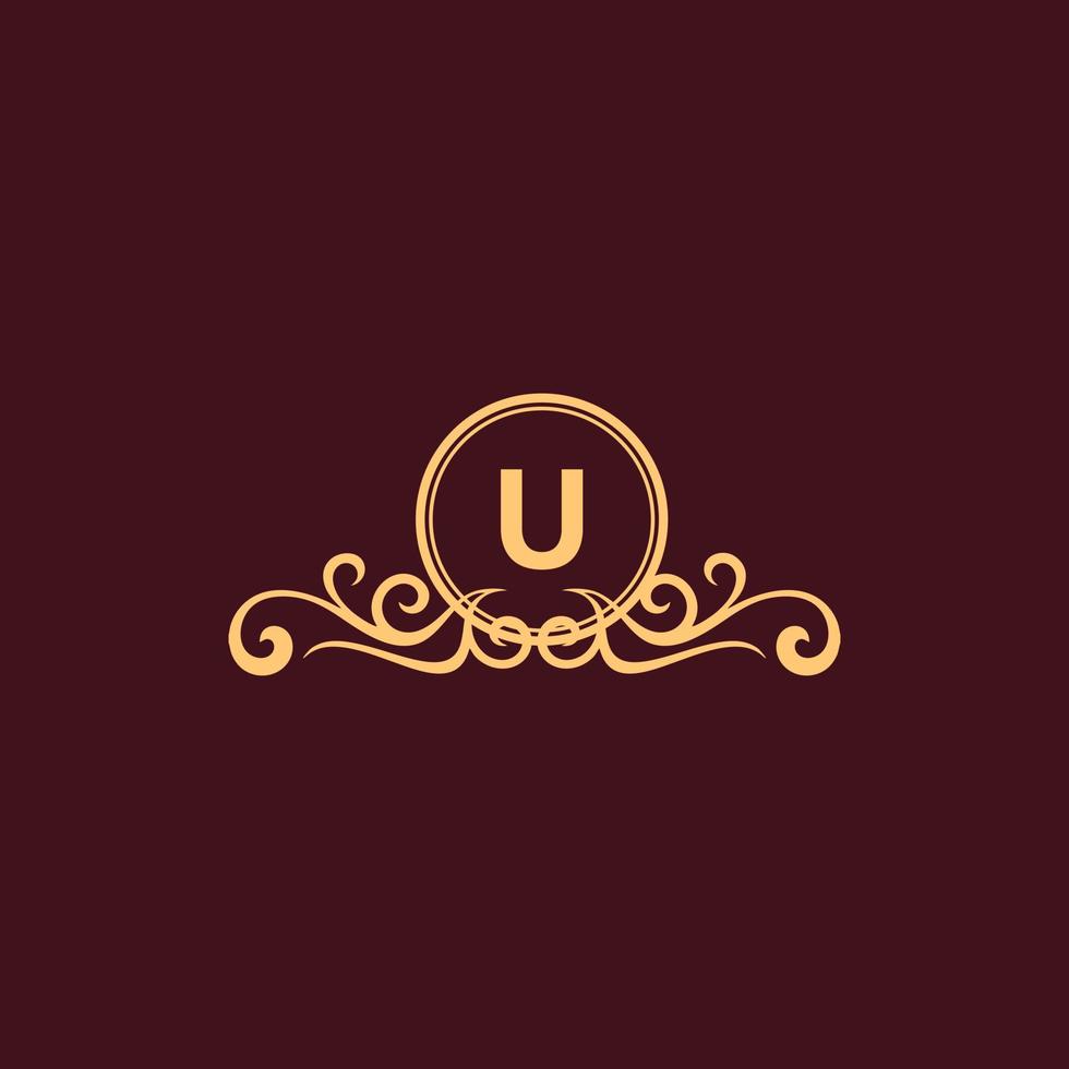 LETTER U ORNAMENT LUXURY MONOGRAM LOGO vector