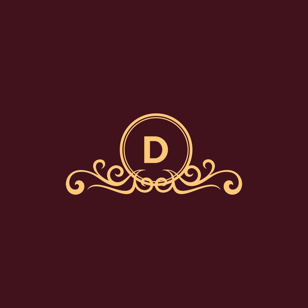 LETTER D ORNAMENT LUXURY MONOGRAM LOGO vector