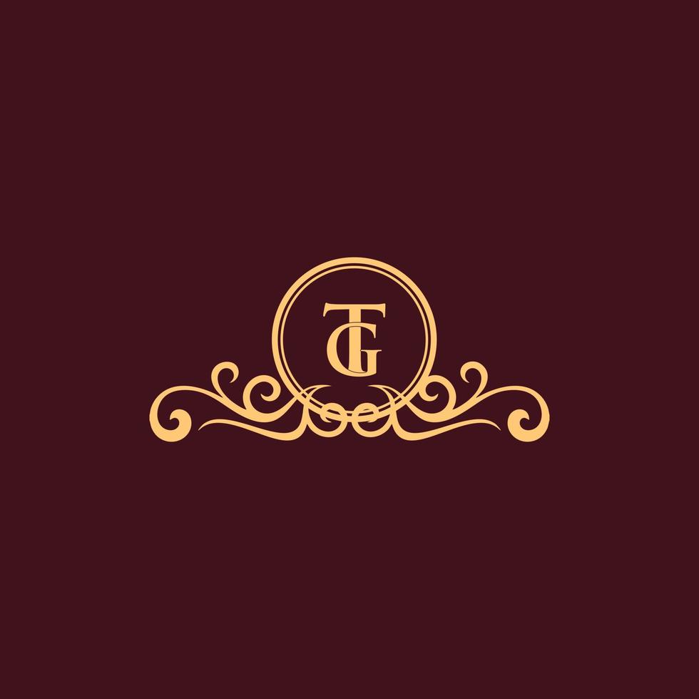 LETTER TG ORNAMENT LUXURY MONOGRAM LOGO vector