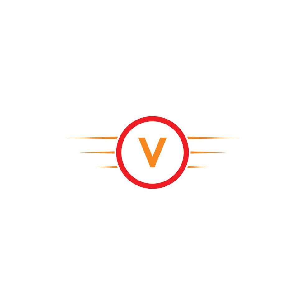 LETTER V SPEED SIMPLE MODERN LOGO vector