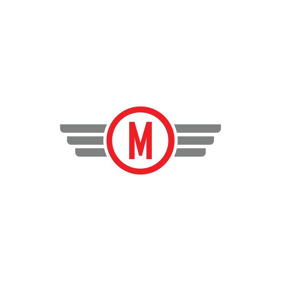 LETTER M WINGED MODERN BUSINESS LOGO vector