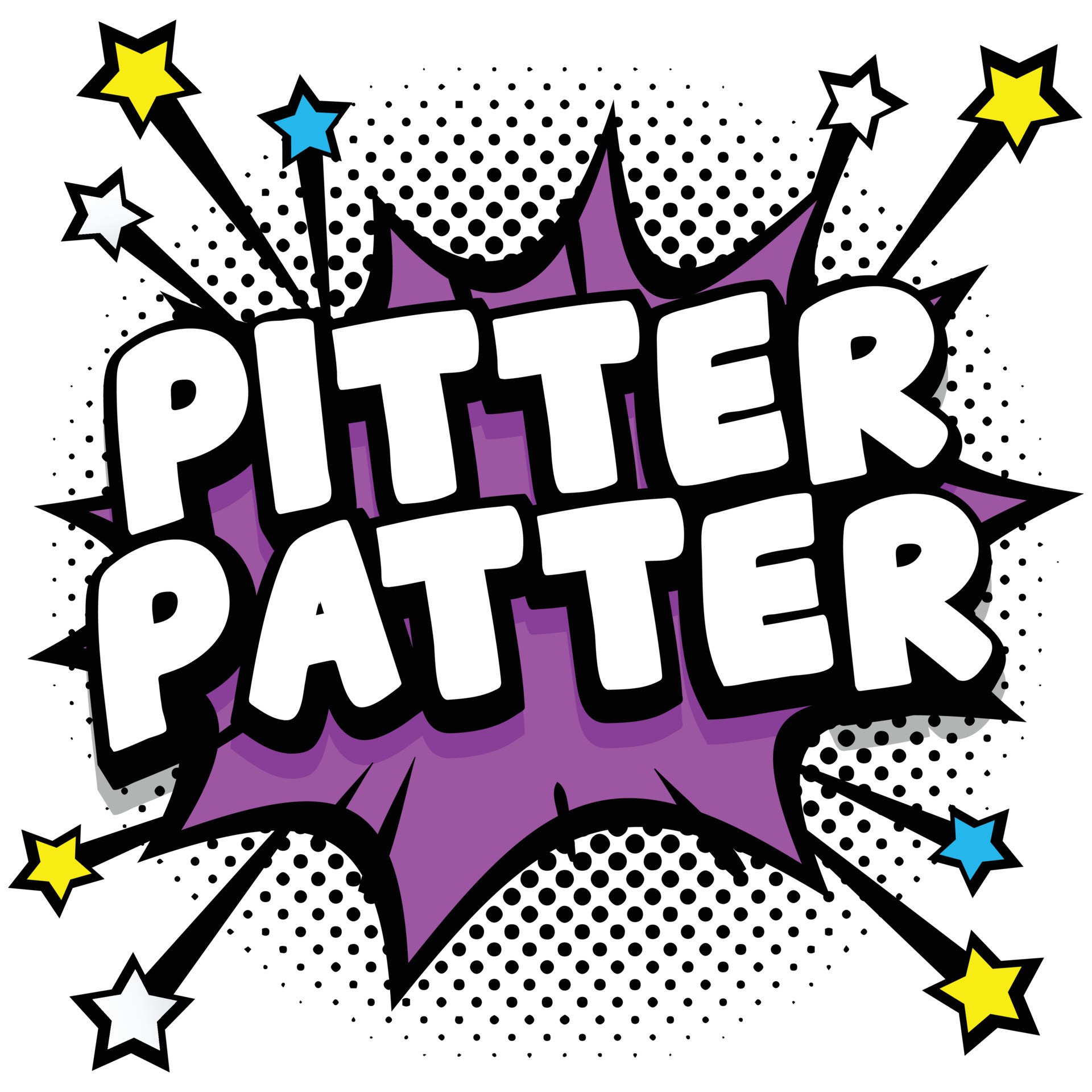 pitter patter Pop art comic speech bubbles book sound effects 12944959