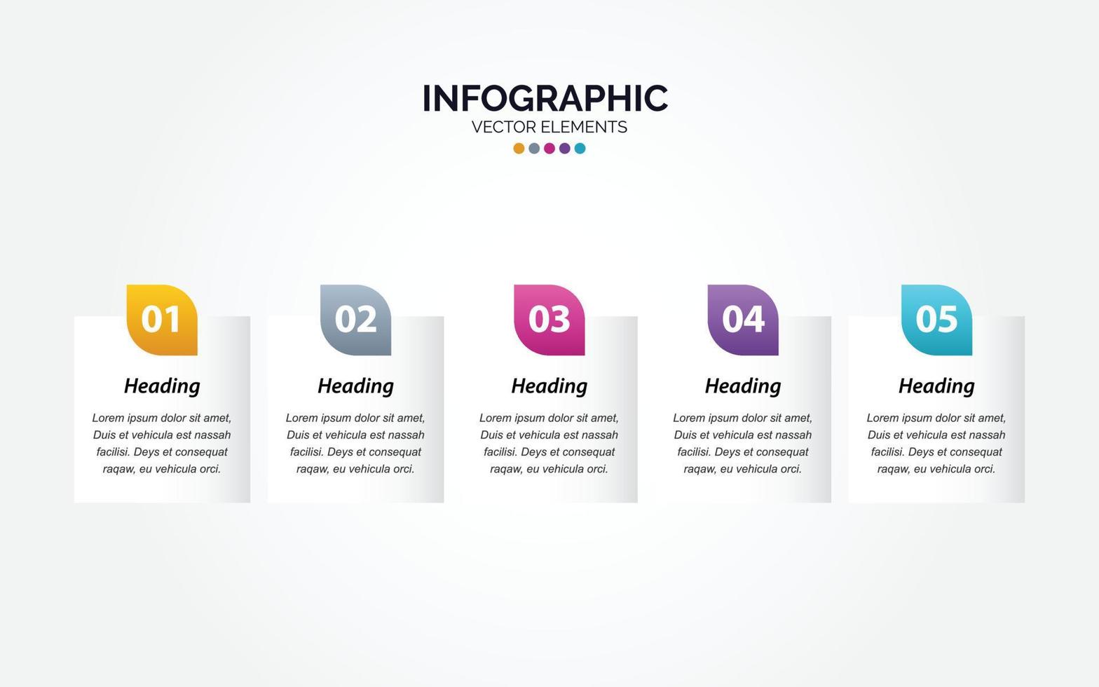 Business Horizontal Infographic template. Thin line design with numbers 5 options or steps. vector