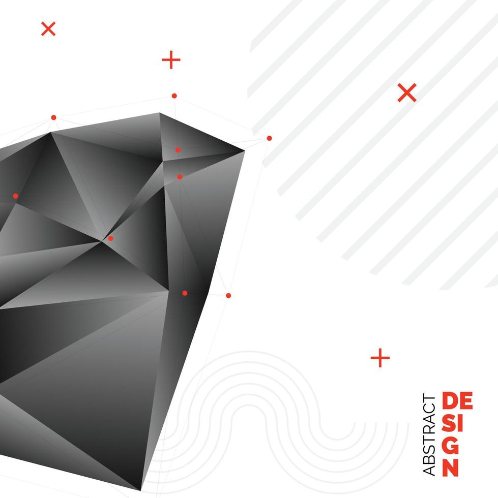 fondo de vector de forma poligonal de origami de papel negro. ilustración geométrica abstracta con lugar para texto