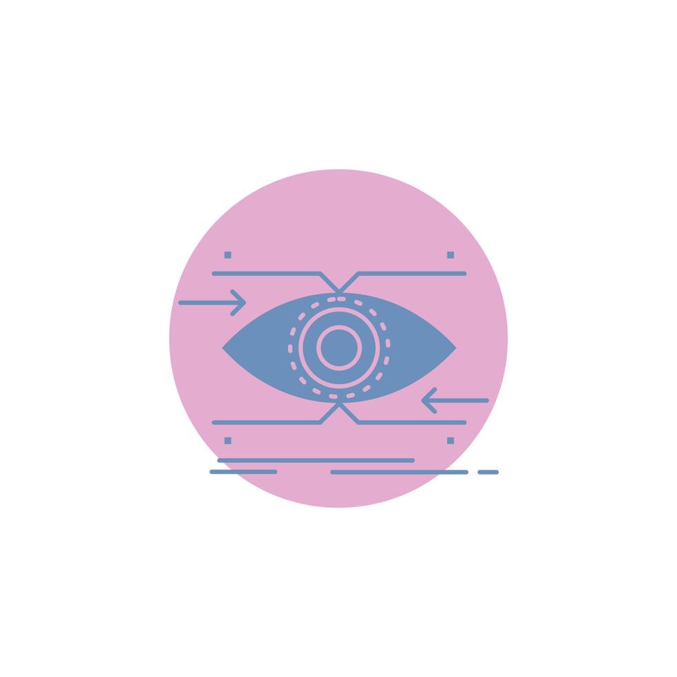 attention. eye. focus. looking. vision Glyph Icon. vector