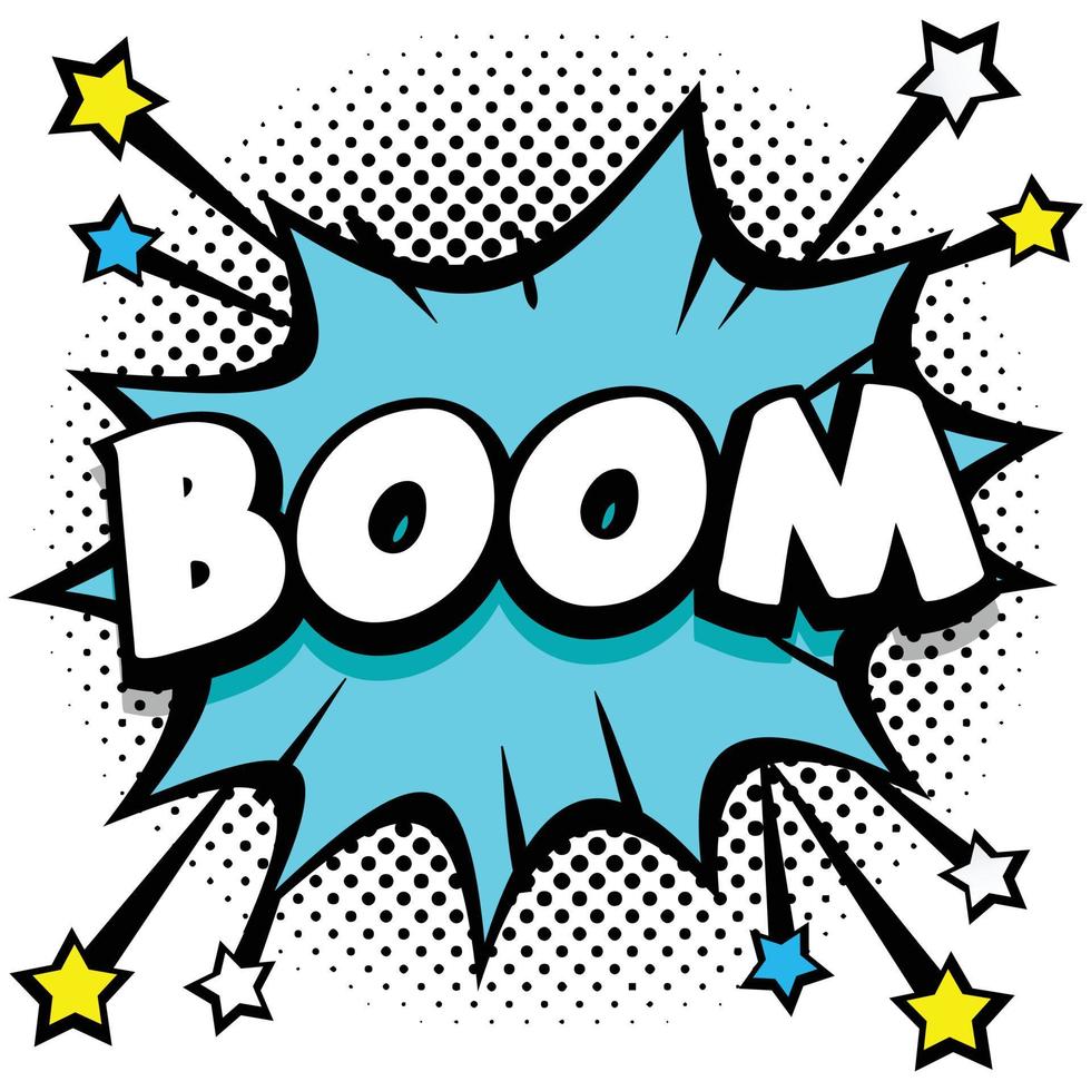 boom Pop art comic speech bubbles book sound effects vector