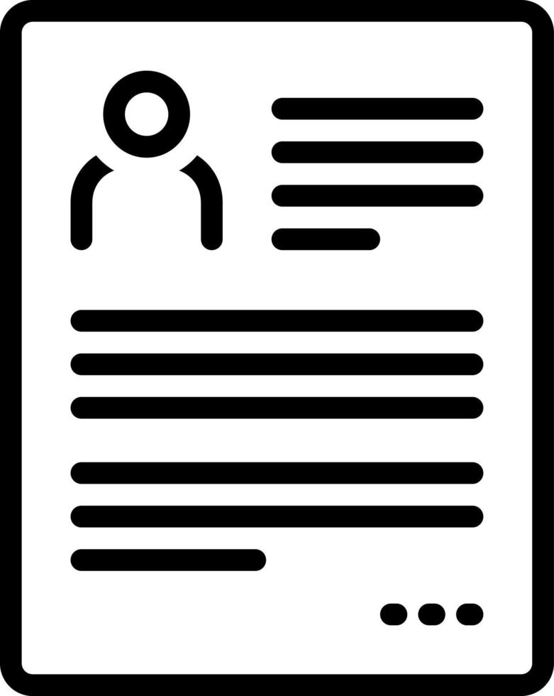 line icon for resume vector