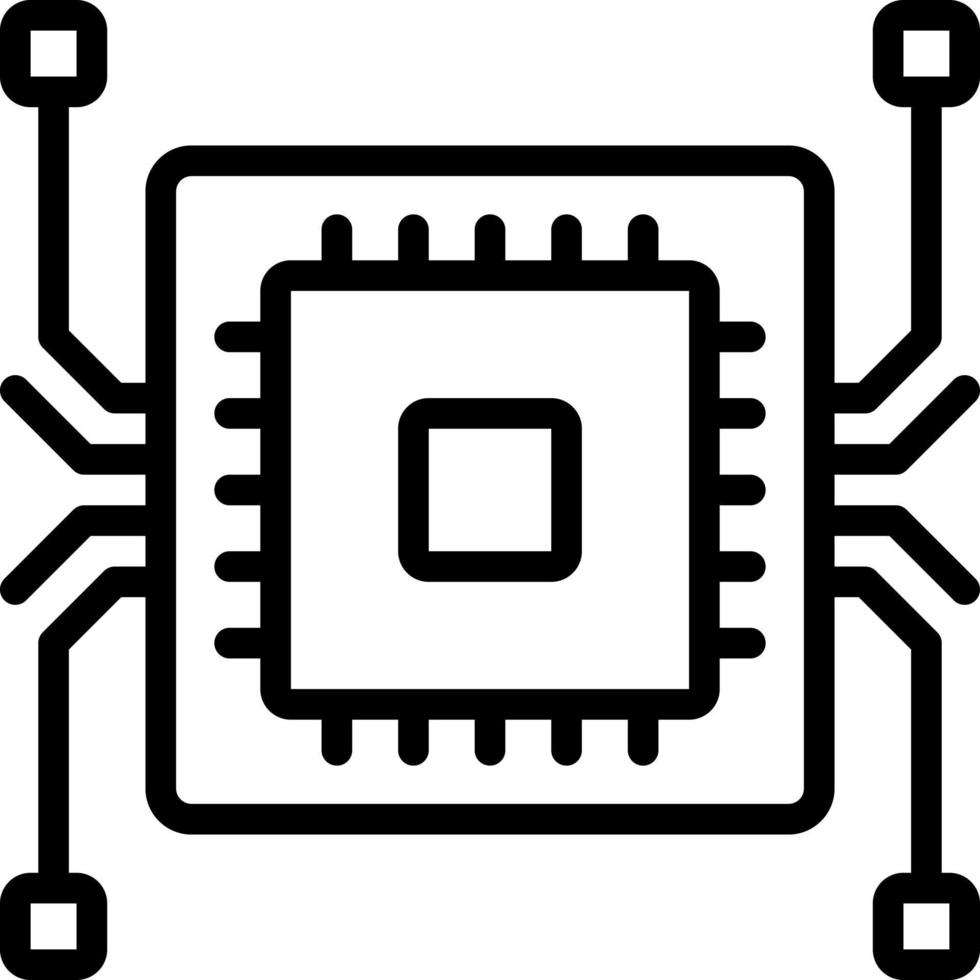 icono de línea para chip vector