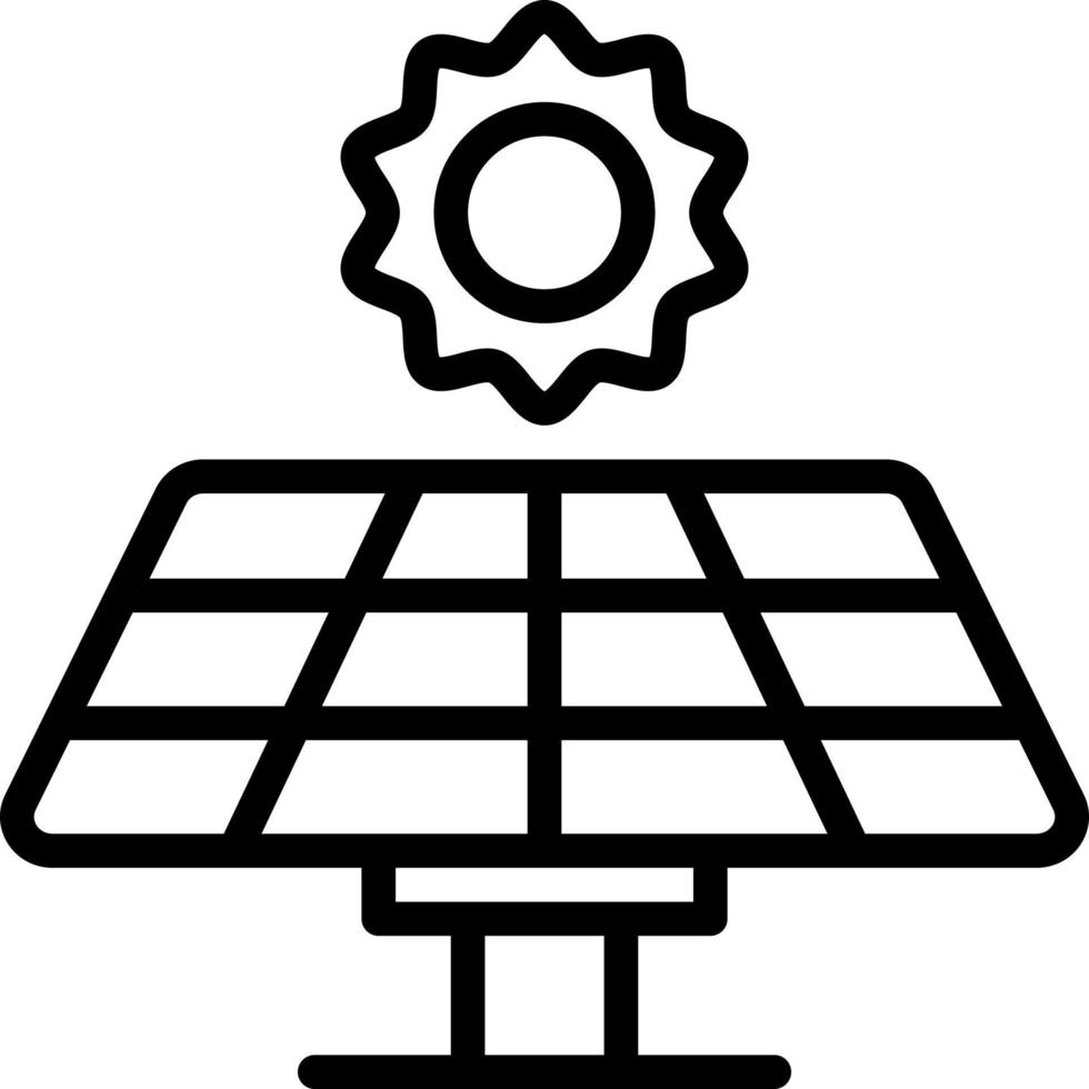 icono de línea para panel solar vector