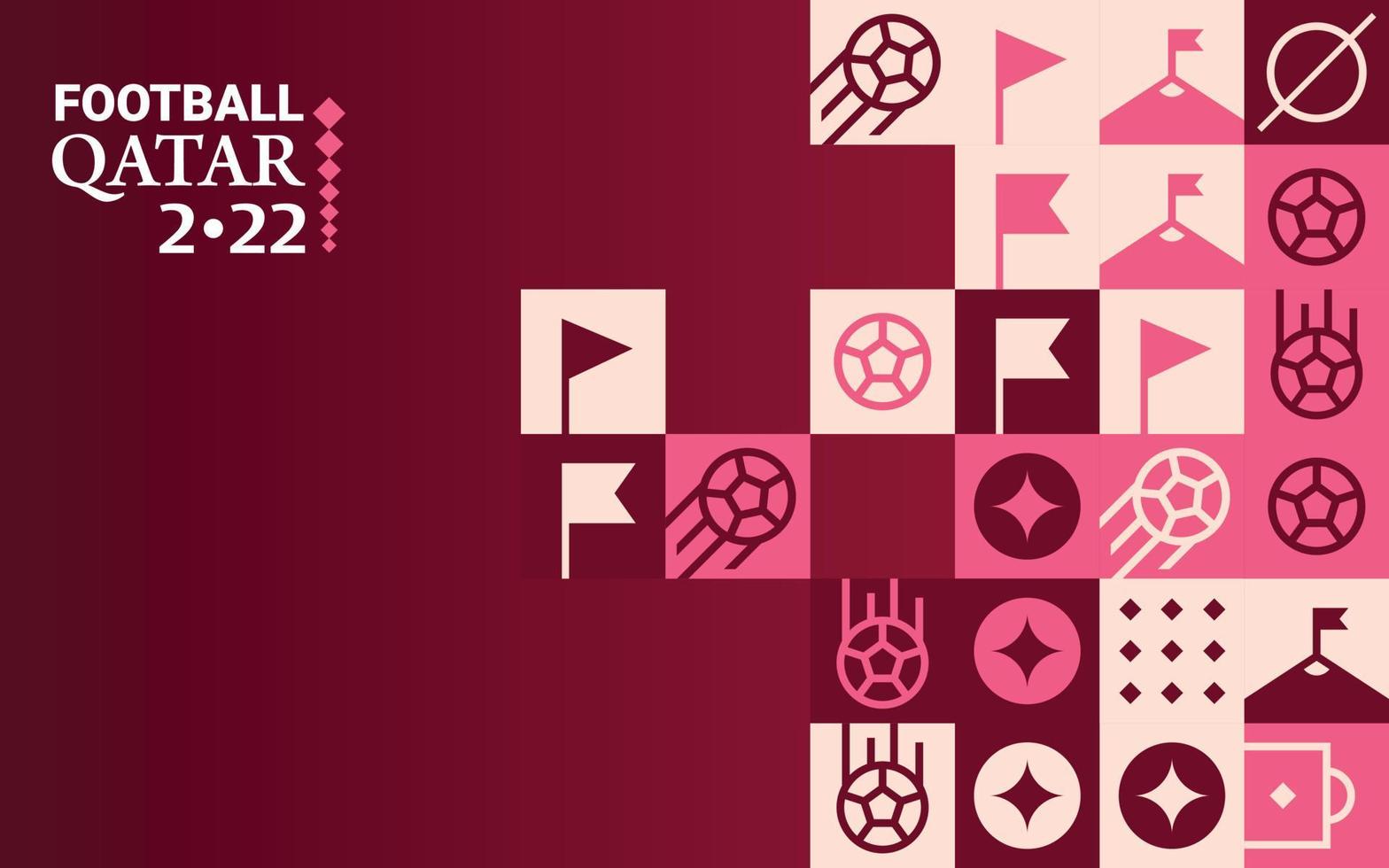 Football Doha Qatar 2022 Creative Geometric Background Template. Soccer Web Banner Background vector