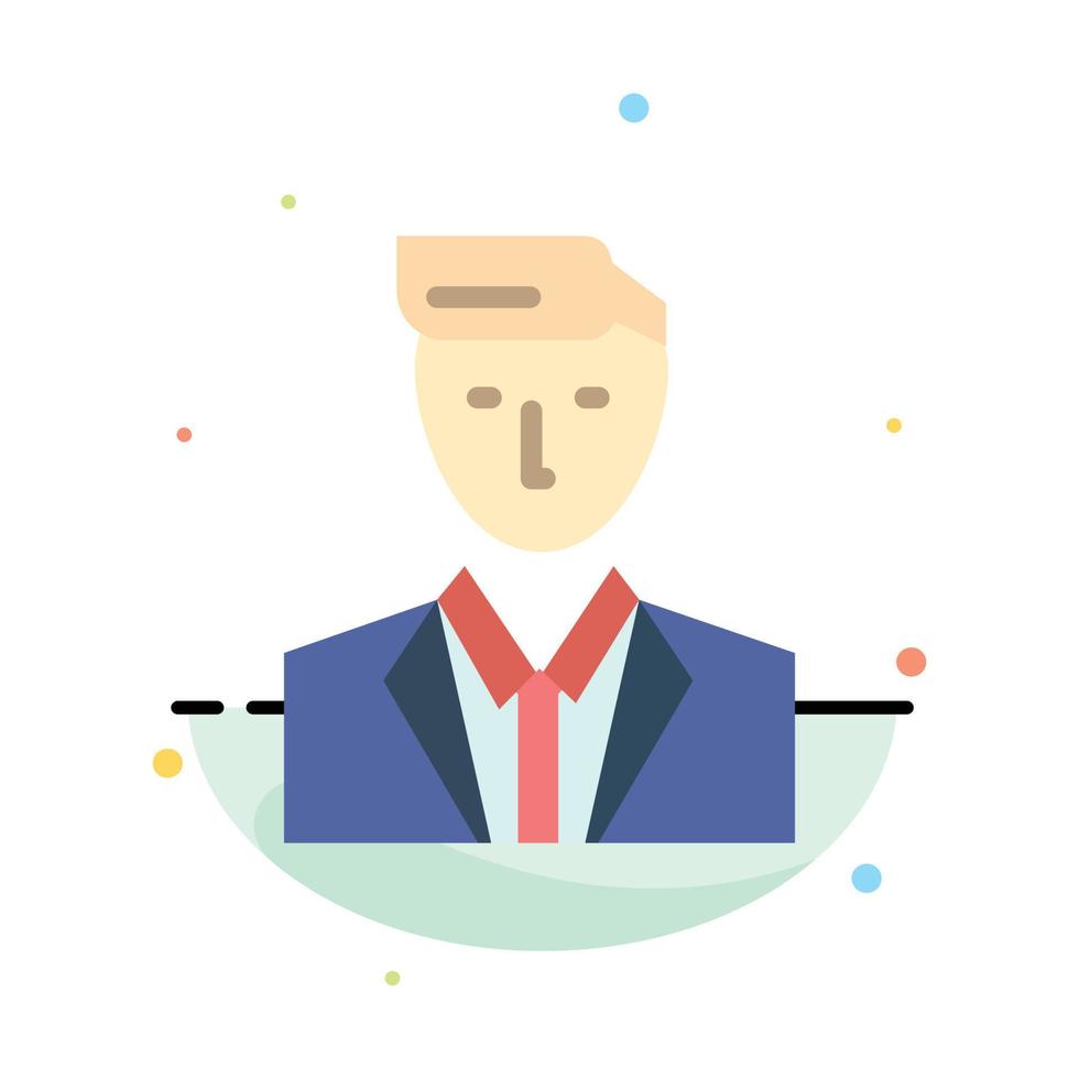 Boss Ceo Head Leader Mr Abstract Flat Color Icon Template vector