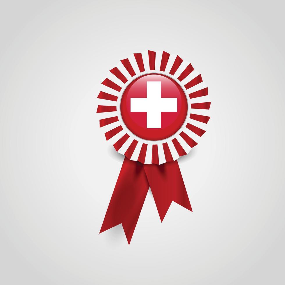 Switzerland Flag Ribbon Banner Badge vector