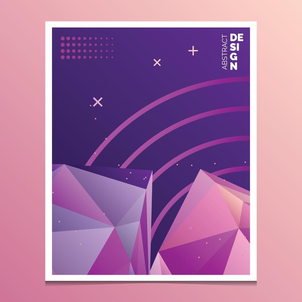 Abstract composition. A4 brochure cover design. Title sheet model. Polygonal space icon. Vector front page font. Ad banner form texture